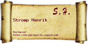 Stromp Henrik névjegykártya